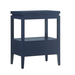 English Elm Olana Midnight Blue 1-Drawer Nightstand with Floating Top, Hidden Tray, Gold Pull & Spacious Shelf B050P376961
