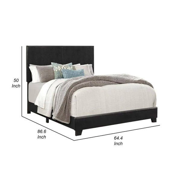 English Elm Shirin Upholstered Queen Bed Nailhead Trim Low Profile Mid-century Bedroom Frame B056P416868