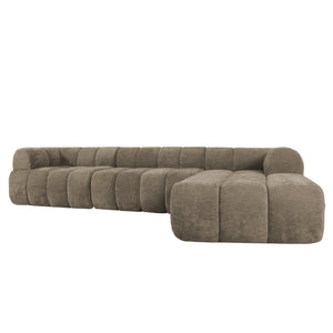 English Elm 122" Low Profile L-shaped Sectional with Chaise High Density Foam Modern Living Room N767P408805S