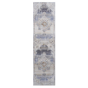 English Elm Loom & Luxe 2X8 Cream/Gold Medallion Area Rug – Stylish, Stain Resistant, Non-Shedding & Kid-Friendly B335P289531