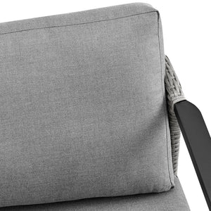 English Elm Aravine 4-Piece Outdoor Patio Lounge Set — Durable Aluminum & Wicker, Gray Removable Cushions, Seats 5 B2736S00022