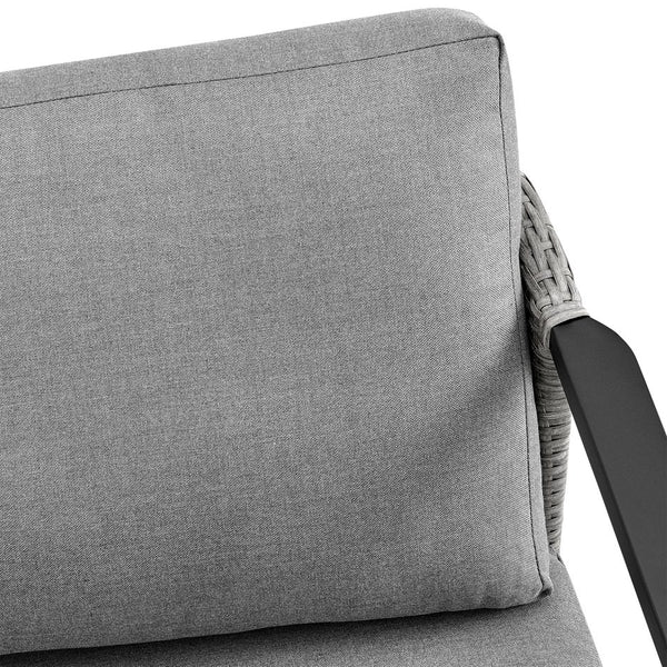 English Elm Aravine 4-Piece Outdoor Patio Lounge Set — Durable Aluminum & Wicker, Gray Removable Cushions, Seats 5 B2736S00022