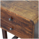 English Elm Solid Wood U-Curved Chestnut Nightstand