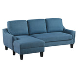 OSP Home Furnishings Lester Chaise Sofa Blue