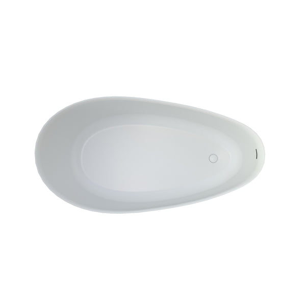 English Elm 65" Freestanding Soaking Bathtub Matte Black Stone Resin with Integrated Acrylic Shelf T3785P490215