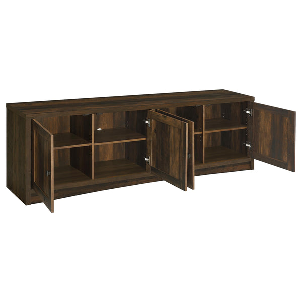 English Elm Sloat Matte Black Three Piece Entertainment Center with Media Towers for Large Tvs B062S01796
