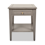 English Elm Dauphin Storage Shelf Side Table, Grey Cashmere Wood