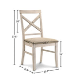 English Elm Tovan Beige Side Chair With X Cross Back (Set Of 2)