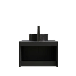 English Elm Dina Floating Bathroom Vanity with Sintered Stone Top and Crystal Glass Basin W2615S00645