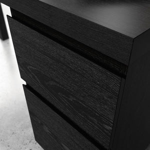 English Elm L-Shaped Modern Desk With Black Finish, Spacious Work Surface, Storage Drawers For Home Office & Gaming B356P402752