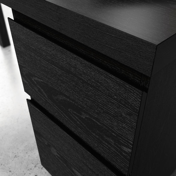 English Elm L-Shaped Modern Desk With Black Finish, Spacious Work Surface, Storage Drawers For Home Office & Gaming B356P402752