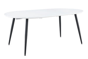 English Elm Using Telescopic Extension Round Mdf Dining Table with Matte Black Metal Legs Modern W2920P410656