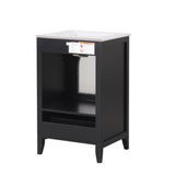 English Elm 20" Bathroom Vanity With Sink, Bathroom Cabinet With Soft Closing Glass Door, A Drawer, Black