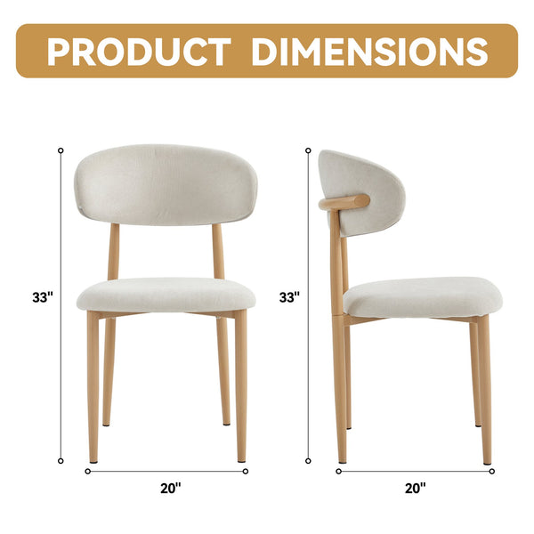 English Elm Solid Wood Extendable Dining Set with Iron Pipe Frame and Cushioned Beech Chairs Beige,Natural W3590S00017