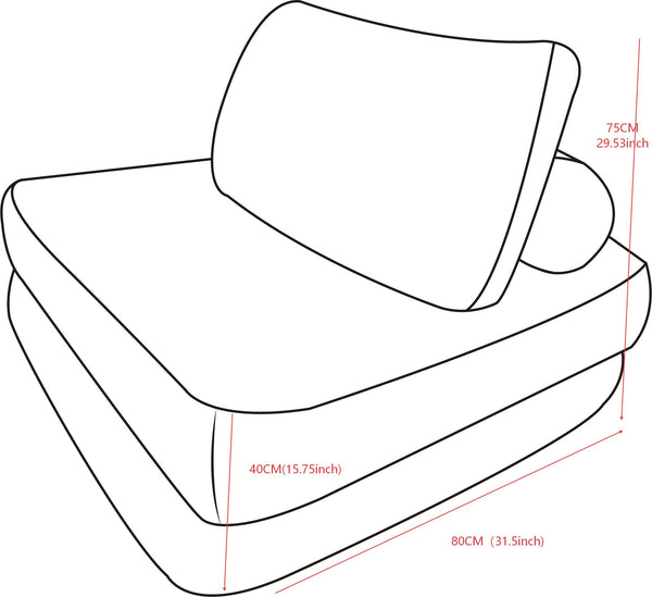 English Elm 70.8"corduroy Fabric Oversized Bean Bag Couch Plush Ergonomic Lounger for Dorm or Bedroom Camel W3975P440930