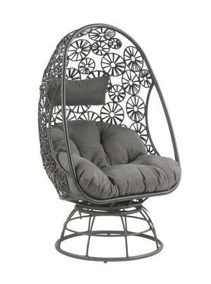 English Elm Hikre High Back Wicker Outdoor Lounge Chair with Glass Side Table Resort Style B2726P446697