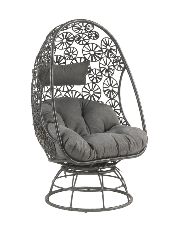 English Elm Hikre High Back Wicker Outdoor Lounge Chair with Glass Side Table Resort Style B2726P446697