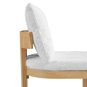 English Elm Indoor Boucle Upholstered Dining Chairs Rubberwood Frame Set of 2 for Modern Spaces N779P379862B