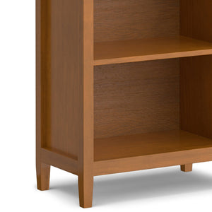 English Elm Warm Shaker 5 Shelf Bookcase Brown Pine - Handcrafted Solid Wood, Light Golden Finish, Adjustable Shelves B136P238605