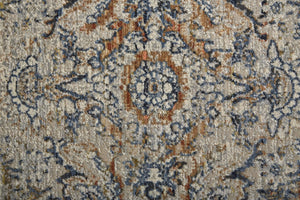 Feizy Rugs Kaia Luxurious Low Pile Area Rug - Soft, Durable Damask Design In Neutral Tones For High Traffic Areas Tan,Blue,Orange Polypropylene,Viscose,Polyester Kai39gnfblumltb00