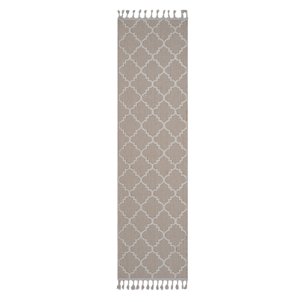 English Elm Guros 2X8 Ivory Trellis Runner Rug – Stylish Indoor/Outdoor Accent For High-Traffic Areas & Homes B189P183466