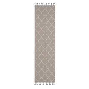 English Elm Guros 2X8 Ivory Trellis Runner Rug – Stylish Indoor/Outdoor Accent For High-Traffic Areas & Homes B189P183466