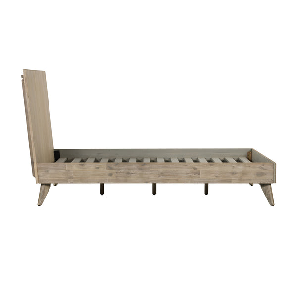 English Elm Baly Solid Acacia Wood King Platform Bed with Tall Mid-century Sculpted Headboard B2736S00033