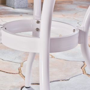 English Elm Christopher Knight Home® - PHOENIX Cast Aluminum 48in Round Patio Dining Table with Lattice Scrollwork and Umbrella Hole White 49.25 L x 49.25 W x 5.25 H 54588.00WHI