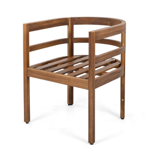English Elm Outdoor Acacia Wood Dining Chairs with Cushioned Seats Patio Set of 2 Brown N768P362954B