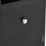 English Elm Tall Bathroom Cabinet, Freestanding Storage Cabinet With Drawer, Mdf Board, Adjustable Shelf, Black