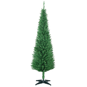 English Elm Homcom 6' Slim Pencil Christmas Tree With 390 Realistic Branch Tips - Perfect For Small Spaces! W2225P229794