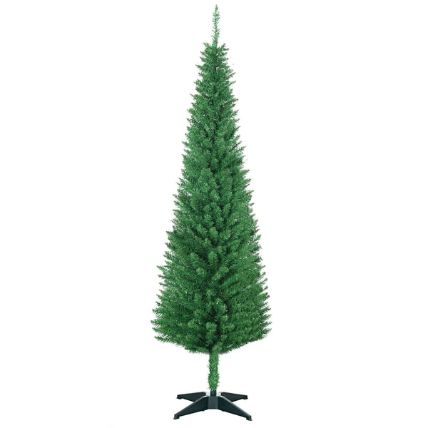 English Elm Homcom 6' Slim Pencil Christmas Tree With 390 Realistic Branch Tips - Perfect For Small Spaces! W2225P229794