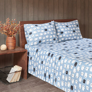 Woolrich Flannel Casual Sheet Set WR20-2279 Blue Sheep