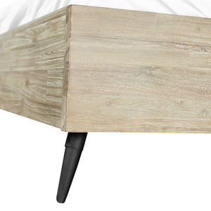 English Elm Beloro Queen Platform Bed in Two Tone Acacia Wood Gray — Durable No-Box-Spring, 8" Storage Clearance, Easy Assembly B2736S00021