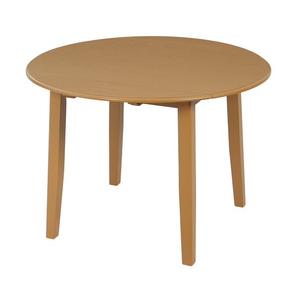 English Elm Extendable Round Dining Table Folding Mdf Top Rubberwood Legs Small Space Apartment Light Brown N752P405933A