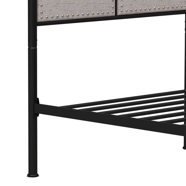 English Elm Twin Sturdy Metal Bed Frame for Twin Mattress — Quiet, Tool-Included Assembly, No Box Spring Needed, 300LB Capacity Black 44.49 L x 42.72 W x 5.31 H W2297P347758