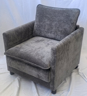 English Elm Lazy bean sofa chair with high-density memory foam, soft fabric armrests for living room comfort Antique Dark Grey W1893P396301