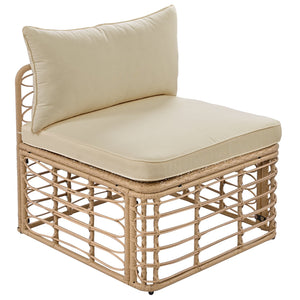 English Elm Go Modular 7 Piece Pe Rattan Patio Sectional with Cushions for Backyard Entertaining N704G201233D