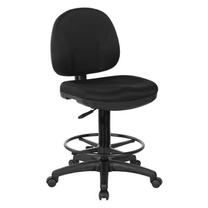 OSP Home Furnishings Lumbar Support Drafting Chair Ergonomic Fabric Seat with Gas Lift for Studio Use DC640-231