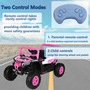 English Elm Ride on 12v Electric Kids Car with Remote Control Swing Function and Bluetooth Music Pink W1760P358706