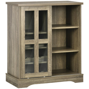 English Elm Homcom 36" Stylish Buffet Cabinet With Sliding Glass Door, Wine Storage & Modern Design For Home Use W2225P217397