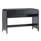 Chantelle Modern Curved Writing Desk with Statement Wood Drawer Pulls Black WECHA42OS2BL0 Walker Edison