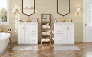 English Elm 60'' Bathroom Vanity Set With Soft-Close Drawers, Elegant Ceramic Sink & Ample Storage Space N710SS00002K