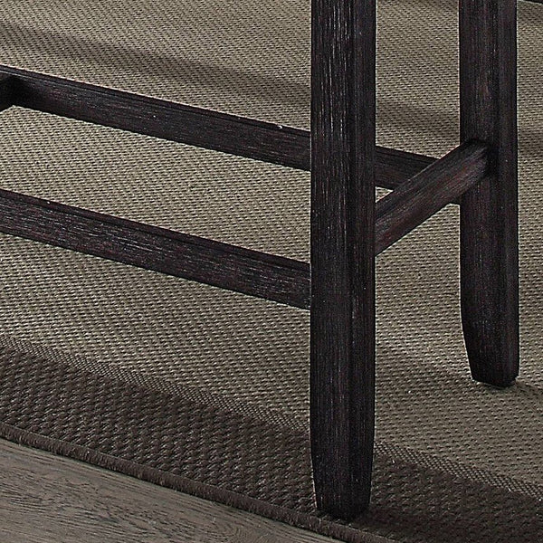 English Elm Grey Counter Height Bench with Weathered Espresso Frame, Textured Upholstery & Foam Seat Comfort B062P189114
