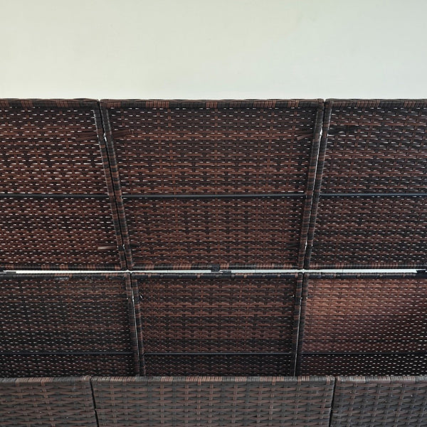 English Elm Outsunny 175 Gallon Weather-Resistant Rattan Deck Box With Pneumatic Lid For Outdoor Storage Solutions W2225P200688-GIGA