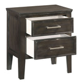 English Elm Madsin Brown 2-Drawer Nightstand With Chamfered Legs