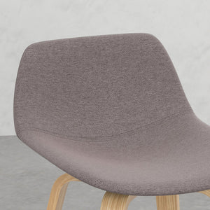 English Elm Harvard Mocha Bentwood Counter Bar Stools Set of 2 – Mid-Century Wood Frame, Chrome Footrest, Upholstery B2732P253614