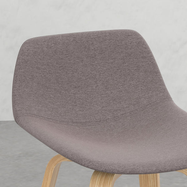 English Elm Harvard Mocha Bentwood Counter Bar Stools Set of 2 – Mid-Century Wood Frame, Chrome Footrest, Upholstery B2732P253614