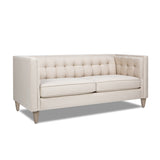 English Elm James 74" Modern Tuxedo Sofa, Sky Neutral Beige Polyester