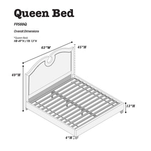 English Elm QUEEN Faux Leather Bed Frame in Black with Wood Frame, Headboard 49" H, Elegant Modern Design B089S00131